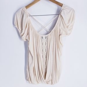 Venus Scoop Neck Cream Top Soft Stretch